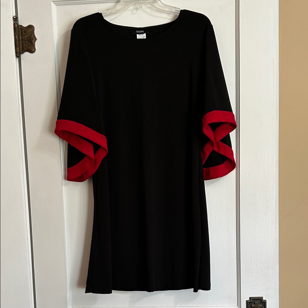 MSK Black Dress with Red Accents